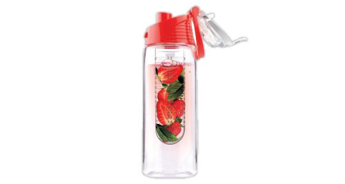 Water Bottle with Fruit Infuser - Red